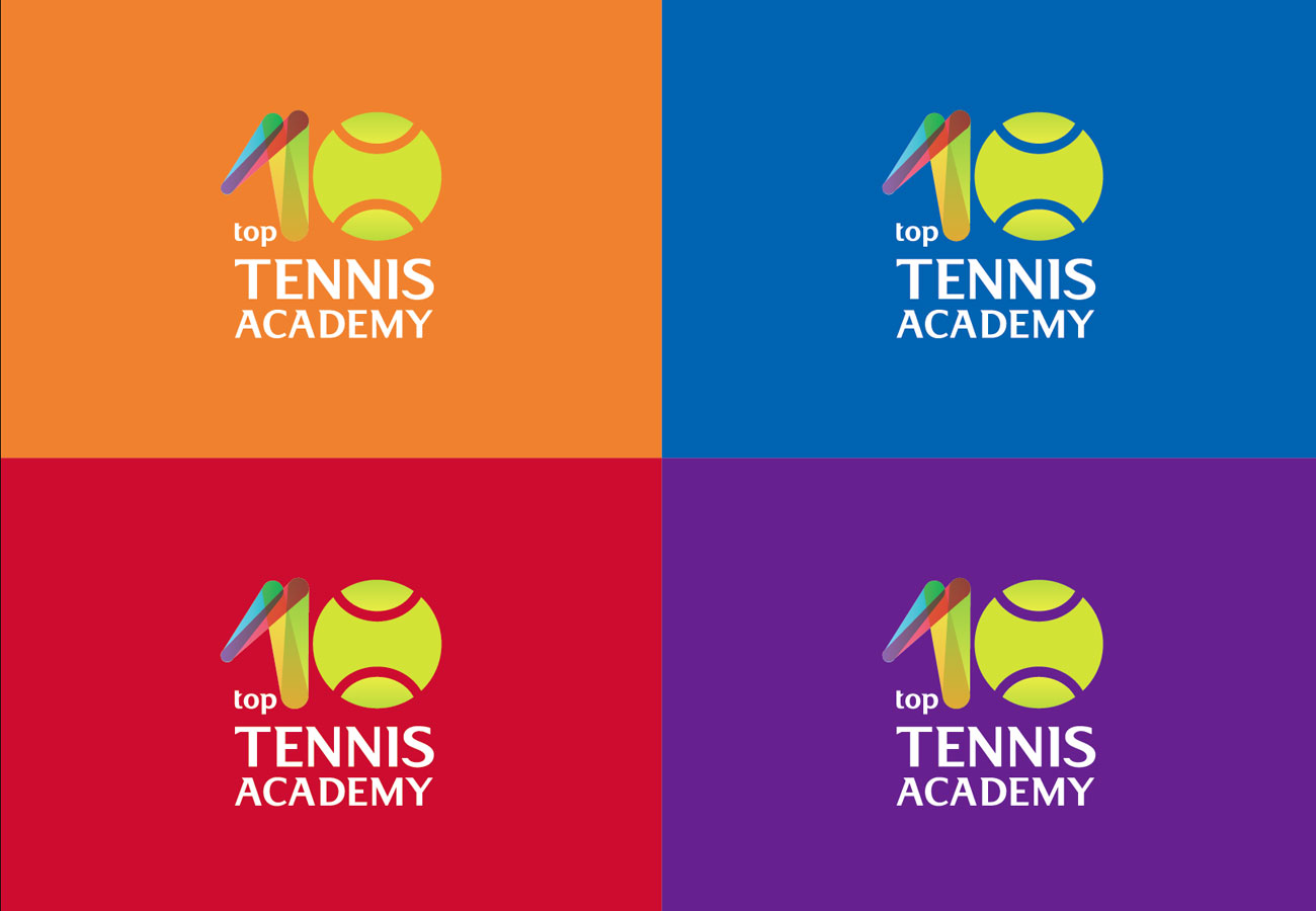 top 10 tennis academy logo multicolor