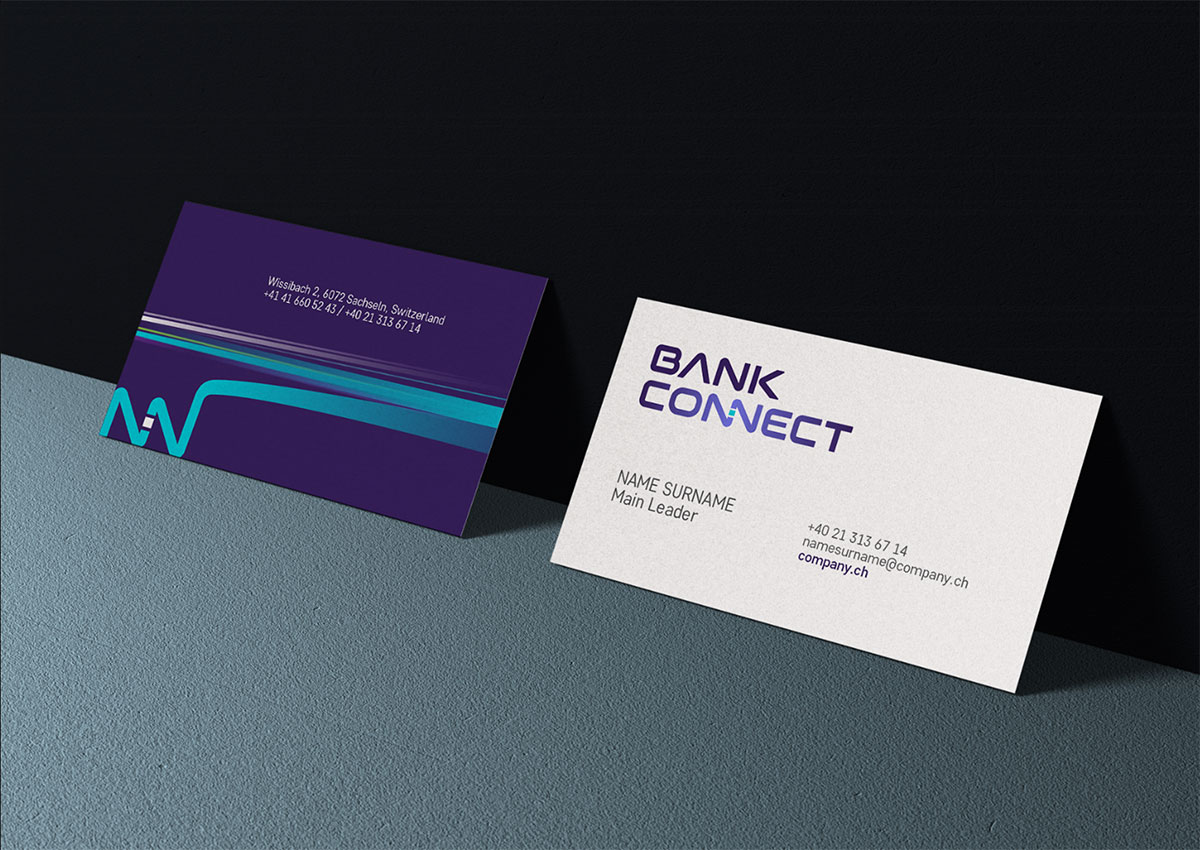bank connect carte vizita brand