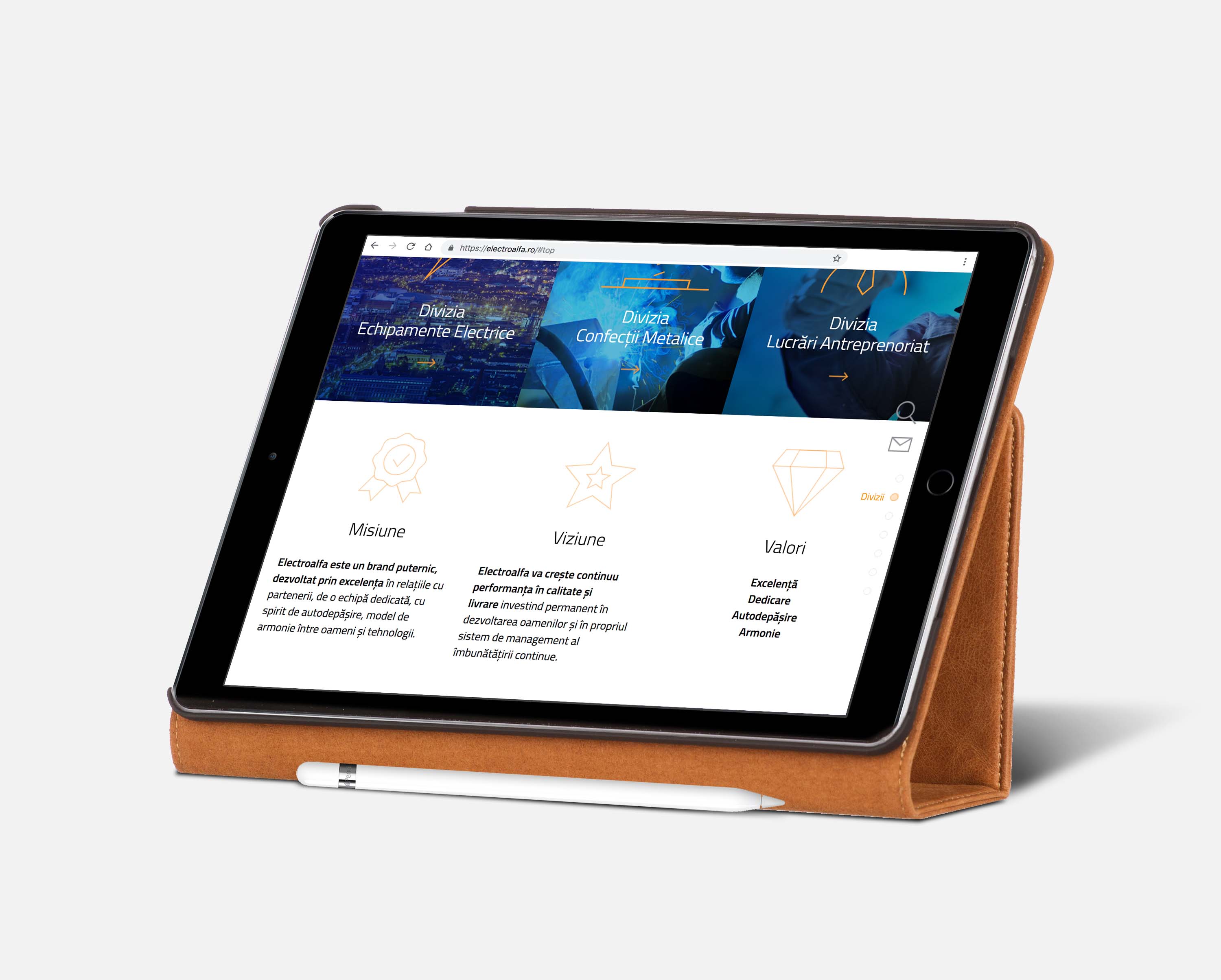 electroalfa portfolio inoveo website iPad Pro